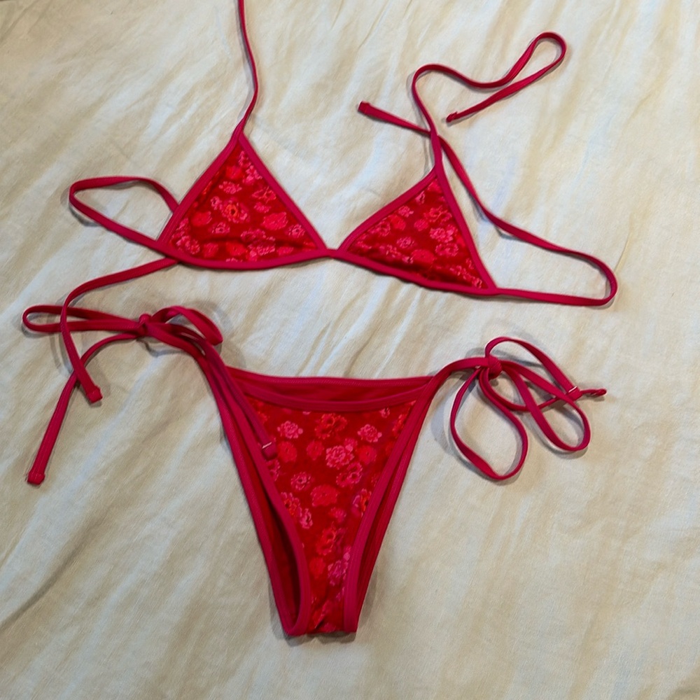 Pink Floral Blackbough Bikini